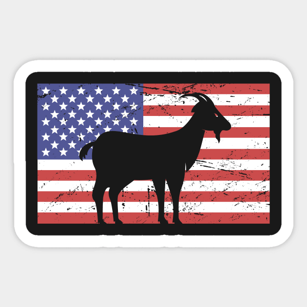 United States –– American Flag & Goat Sticker by MeatMan